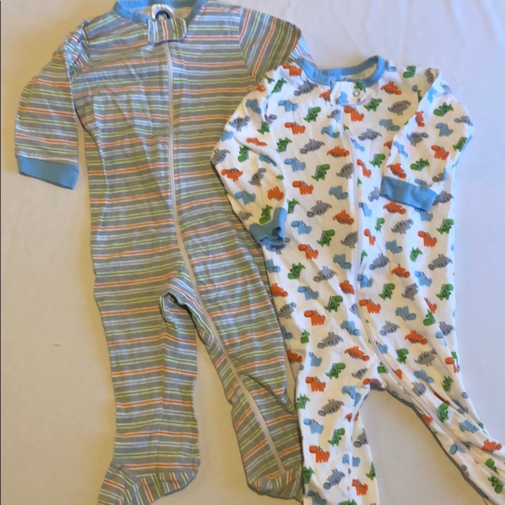 Dinos and Stripes Zip-Front Sleepers